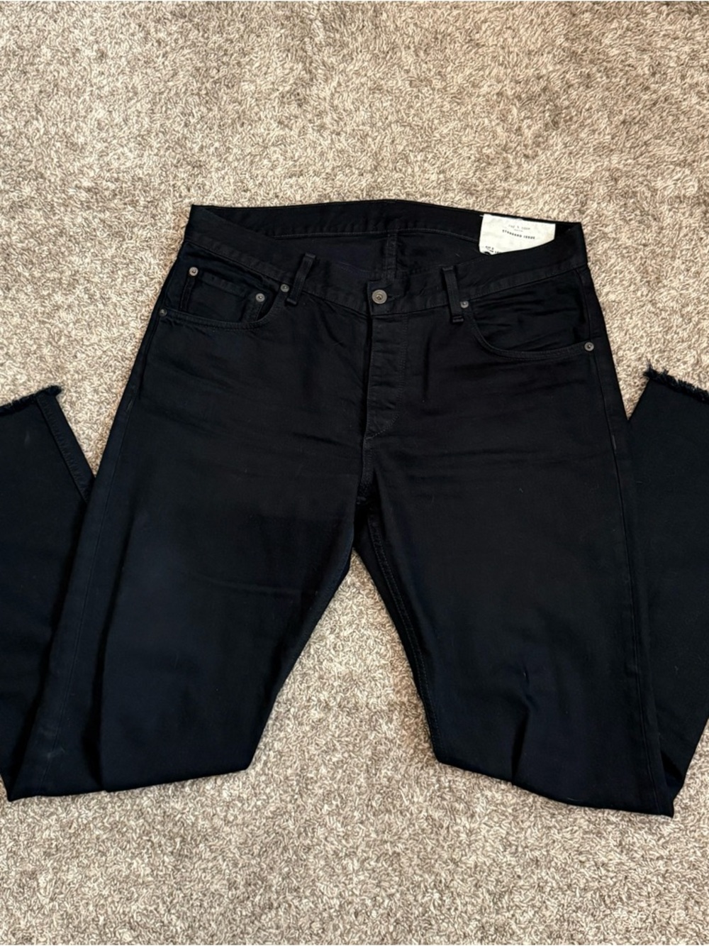 Rag & Bone Fit 2 34x32 Black with Raw Ankle
